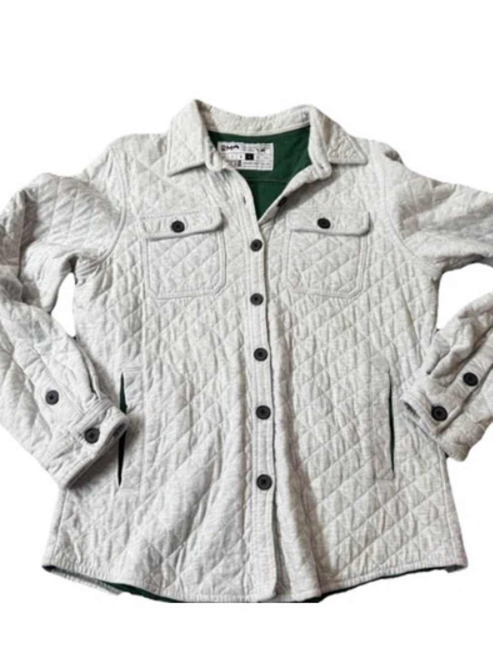 Rock Monkey size L Quilted Light gray  Utility Jacket with Button Front